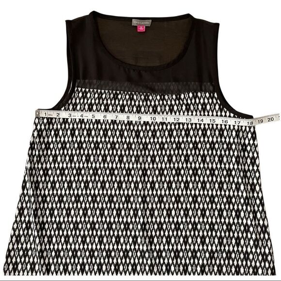 Vince Camuto Sheer Yoke B&W Sleeveless Top MEDIUM - Picture 7 of 8